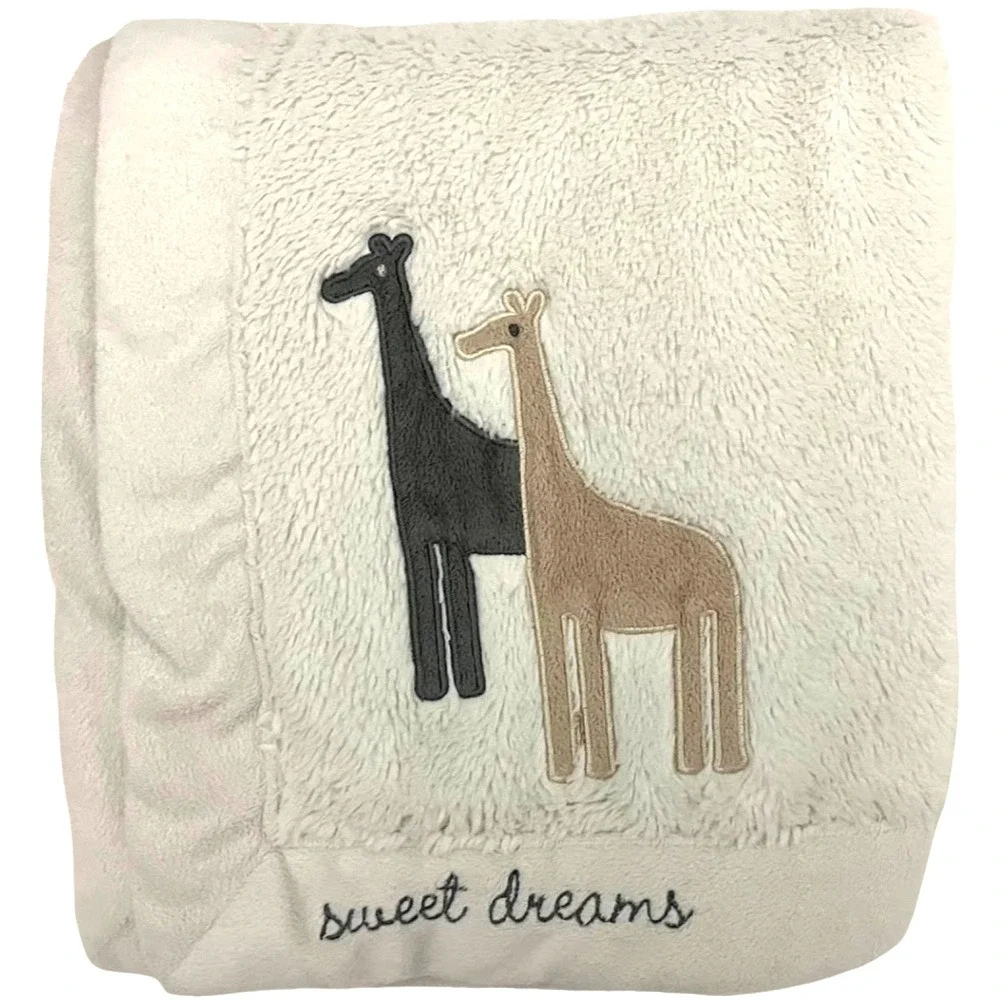 Wendy‎ Bellissimo Beige Giraffe Sweet Dreams Baby Blanket Plush Unisex Soft